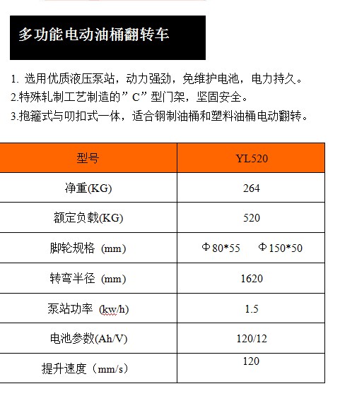 多功能電動油桶翻轉(zhuǎn)車